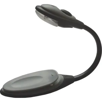 Čtecí lampička Verk 01682 Praktická LED lampička s klipem černošedá