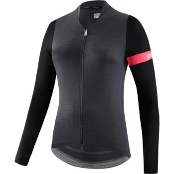 cyklistický dres Dotout dámský cyklistický dres s dlouhým rukávem - melange dark grey Velikost: XL