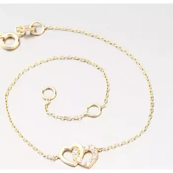 Náramek Náramek se srdíčky - zlato 585 GCA14-013 délka 17 cm