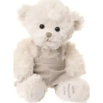 plyšák BK WYATT bílý medvěd v hnědých kalhotách (35 cm) Bukowski Design