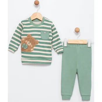 Kojenecký overall 2-dílná dětská souprava s medvídkem – mikina a tepláčky 68/74 (6-9 m)