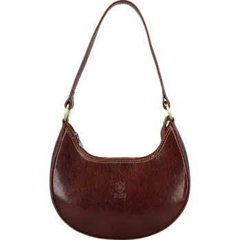 Kabelka Luxusní dámská kožená kabelka na rameno Delami Vera Pelle Lanny, hnědá