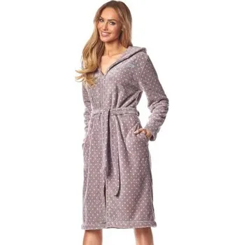 Dámské noční prádlo Dámský župan LaL 9156 ZPPR - dlouhý - na zip Tmavě modrá M