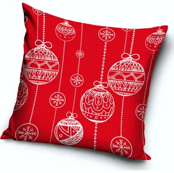 Dekorační polštářek Vánoční Baňky Červený