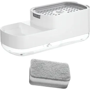 Dávkovač mýdla Verk 24599 Dávkovač mýdla s držákem na houbičku 400ml, bílý