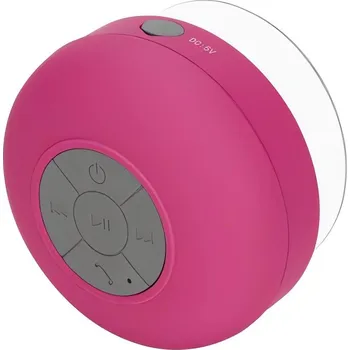 Bluetooth reproduktor Verk 06334 Voděodolný mini bluetooth reproduktor s přísavkou, růžový