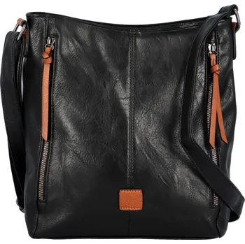 Kabelka Stylová dámská koženková crossbody kabelka Barcia, černo/hnědá