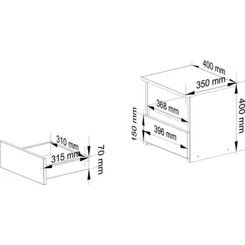 Noční stolek KOMODA CL1 PK GRAFIT ŠEDÁ