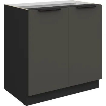 Kuchyňská skříňka 80 D 2F BB, Spodní kuchyňská skříňka Aria grafit/černá