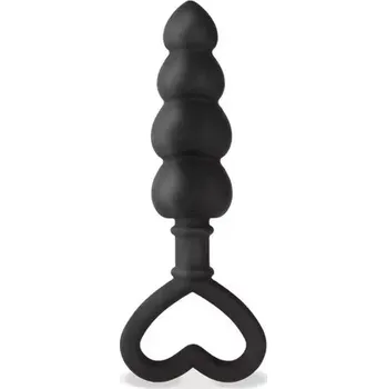 TARDENOCHE CUORE – silikonový anální kolík černý (TARDENOCHE CUORE – elegantní silikonový anální kolík v černé barvě)