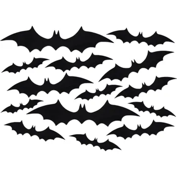 Karnevalový kostým Ruhhy 26026 Netopýr 3D samolepky Halloween 56 ks, černá