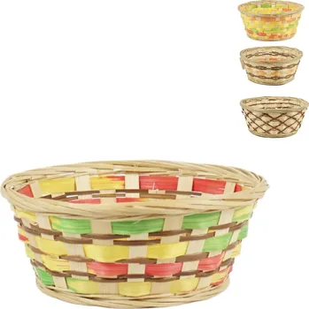 Dekorační košík MANDO z bambusu ø 19 cm, barevný