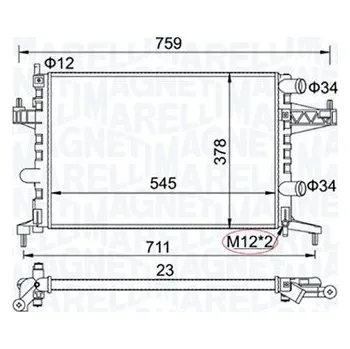 Chladič motoru Chladič, chlazení motoru MAGNETI MARELLI 350213829000