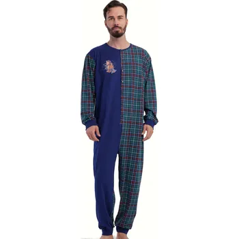 Pánské pyžamo Pánský overal s medvědem modrý 1P2035 modrá 3xl