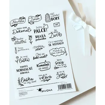 samolepka HuráPapír Samolepky A5 jednobarevné - Svatba 2