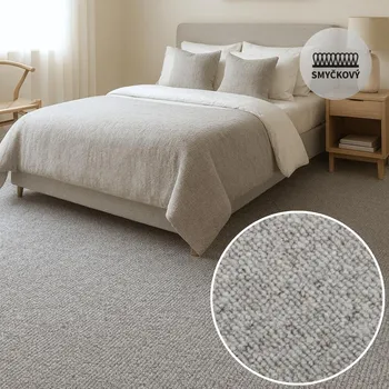 Koberec Koberec metráž ALFAWOOL 40 vlna šedá Označení šíře role: 4 m