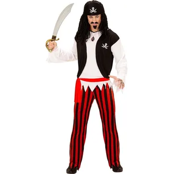 Karnevalový kostým Pánský kostým pirát pruhované kalhoty Velikost: M