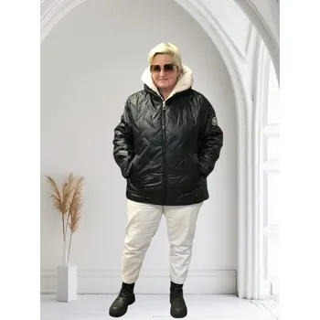 Dámská bunda Dámská zimní bunda s kožíškem Tedy Barva: Černá, Velikost: 7XL