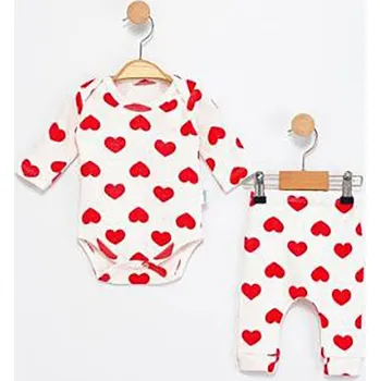 Kojenecká souprava 2dílná dětská souprava – body a tepláčky Heart 68/74 (6-9 m)