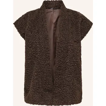 Dámská vesta Only Dámská Plyšová Vesta, tmavě hnědá, 38