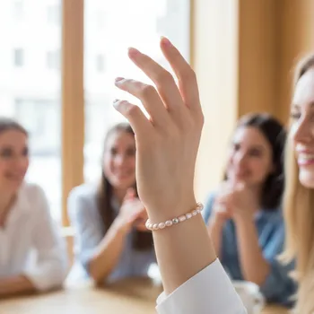 Náramek Perlový NÁRAMEK - BUBBLE PURE VIOLET Stříbrná