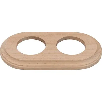 vypínač X-Site Retro rámeček duo dřevo 2 × A100mm světlý