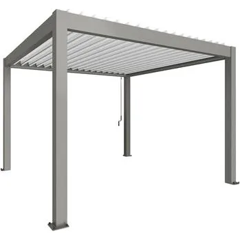 Pergola BIOHORT pergola velikost 3,5 x 3,5 šedý křemen/bílá