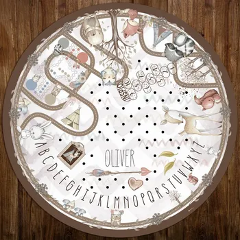 Hrací deka INSPIO Podložka na hraní pro děti do dětského pokoje - Zvířátka v lese