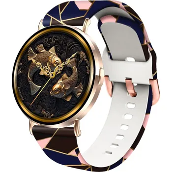 Chytré hodinky Madvell Elori pudrová zlatá s silikonovým řemínkem vektor