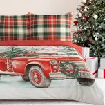 Vánoční povlečení 100% bavlna RED CAR 1x 140x200 cm, 1x povlak 70x80 cm MyBestHome