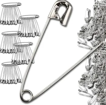 Camerazar Kovové špendlíky 50 kusů, malá sada 28 mm stříbrné