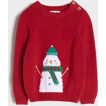 Chlapecká mikina Sinsay - Vánoční svetr se sněhulákem - červená - 5358C-33X - 5358C-33X-68-1