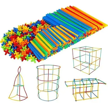ostatní stavebnice TopKing Brčková stavebnice 400 kusů, kreativní 3D stavebnice pro děti od 3 let