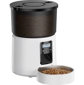 Miska pro psa Automatický dávkovač krmiva Rojeco 3 l v tlačítkovém provedení (bílý)