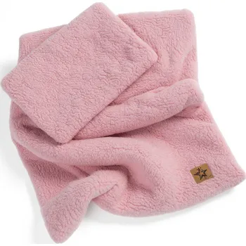 Dětská deka 2D sada polštářek a peřinka Boucle 35x30cm + 55x75cm - pudrově růžová