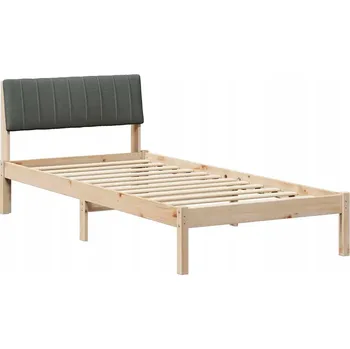 Postel Rám postele s čelo hnědá a tmavě šedá 90 x 200 cm