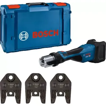Bezuhlíkový aku hydraulický lis Bosch GPT 18V-32 Professional - 18V, kufr L-BOXX 238, 3x lisovací čelist, bez akumulátoru a nabíječky (06019M2104)