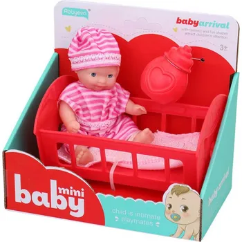 Panenka Panenka miminko 12 cm set s postýlkou a lahvičkou mix barev