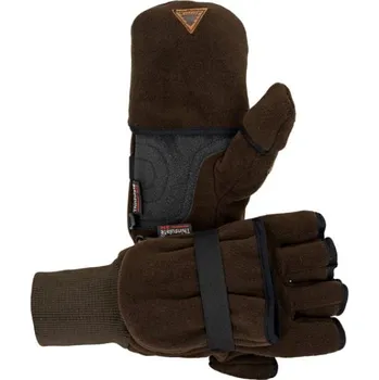 Rukavice SKOGEN - fleecové funkční rukavice s překlopem Oliv Hnědá XXXL
