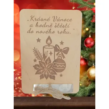 Dary dřeva Dřevěná karta na peníze - Vánoce