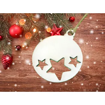 Vánoční dekorace Dary dřeva Dřevěná baňka - hvězdy