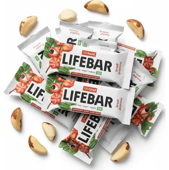 Čokoládová tyčinka Lifefood Zvýhodněná sada 13 + 2 tyčinky zdarma - Lifebar s para ořechy a guaranou BIO (15 x 40 g)