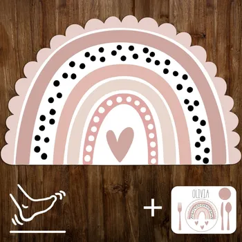 Hrací deka INSPIO Podložka na hraní pro děti do dětského pokoje - Duha v pastelových barvách N.4. - Modrá