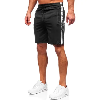 Pánské kraťasy Černé pánské teplákové kraťasy Bolf 68024 - L