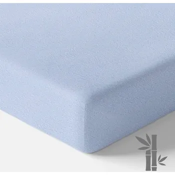 Prostěradlo EEVI Voděodolné bambusové froté prostěradlo 120x60 - Modré