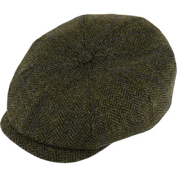 Čepice Fiebig - Headwear since 1903 Zelená bekovka Hatteras od Fiebig - 8-dílná bekovka Shetlandská vlna / Bakerboy Velikost: 58 cm