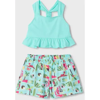 Dětská bavlněná souprava Mayoral 3215.6Q.Mini.PPYA tyrkysová 66X, vel. 116