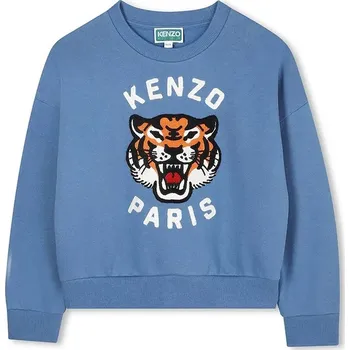 Chlapecká mikina Dětská bavlněná mikina Kenzo Kids K61378.114.150 modrá 55X, vel. 126