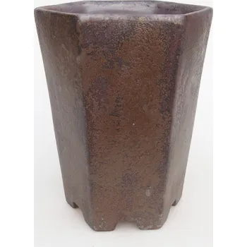 Květináč Keramická bonsai miska 12,5 x 11,5 x 16,5 cm hnědá