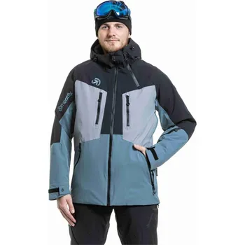 Pánská zimní bunda na lyže/snowboard Meatfly Cronos 25/26 Black/Blue Sea XL